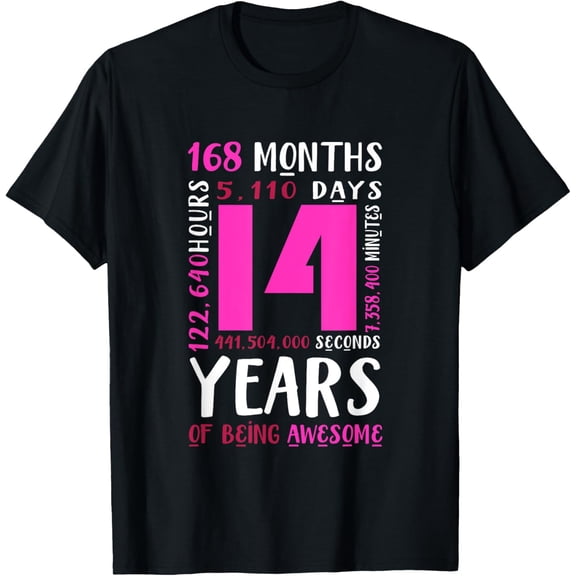Exquisite and comfortable-14th Birthday T-Shirt Girls Daughter Niece Gifts 14 T-Shirt
