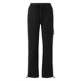 thumbnail image 3 of Womens Hiking Pants Tall Inseam Cargo Hiking Pants Elastic Waist Lightweight Outdoor Water Long Pants 4 Zipper Pockets Pants Pants Women Casual Figure Flattering Womens Business Casual Pants plus, 3 of 4