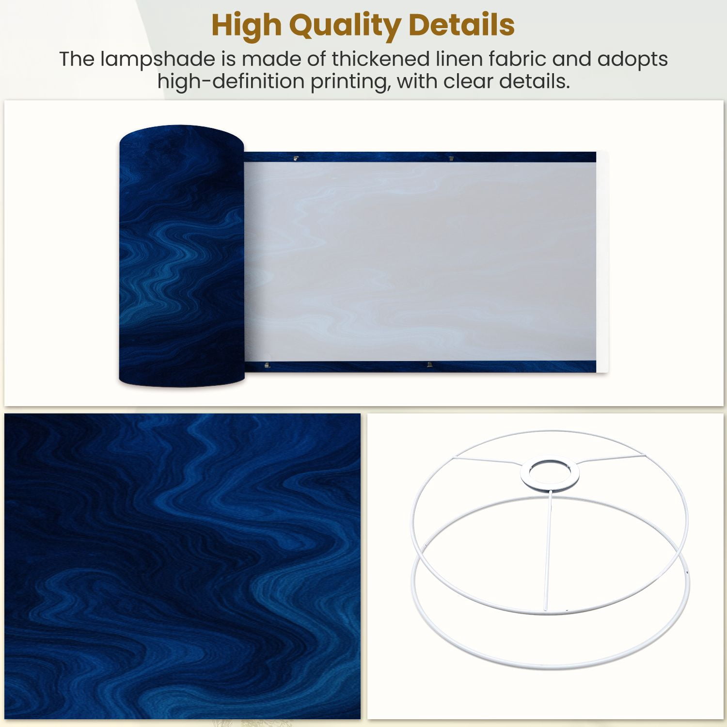 Linen Drum Lampshades navy blue grunge texture dark shiny night ombre vintage 13"x13"x10" Light Shade for Table Lamps Floor Lamp Shades Lampshade Replacement Assembly Required