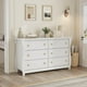 thumbnail image 1 of QinaQin Cómoda alta de 6 cajones estilo boho, con patas curvas y detalles tipo ratán, mueble de almacenamiento independiente para recámara, sala, entrada o balcón, 1 of 8