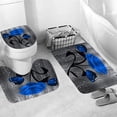 thumbnail image 3 of Ensemble de 4 Pcs de Rideaux de Douche avec Tapis Antidérapants, Housse de Couvercle de Toilette et Tapis de Bain, 4 Pcs de Rideaux de Douche avec 12 Crochets, Rideau de Bain Durable et Imperméable..., 3 of 5