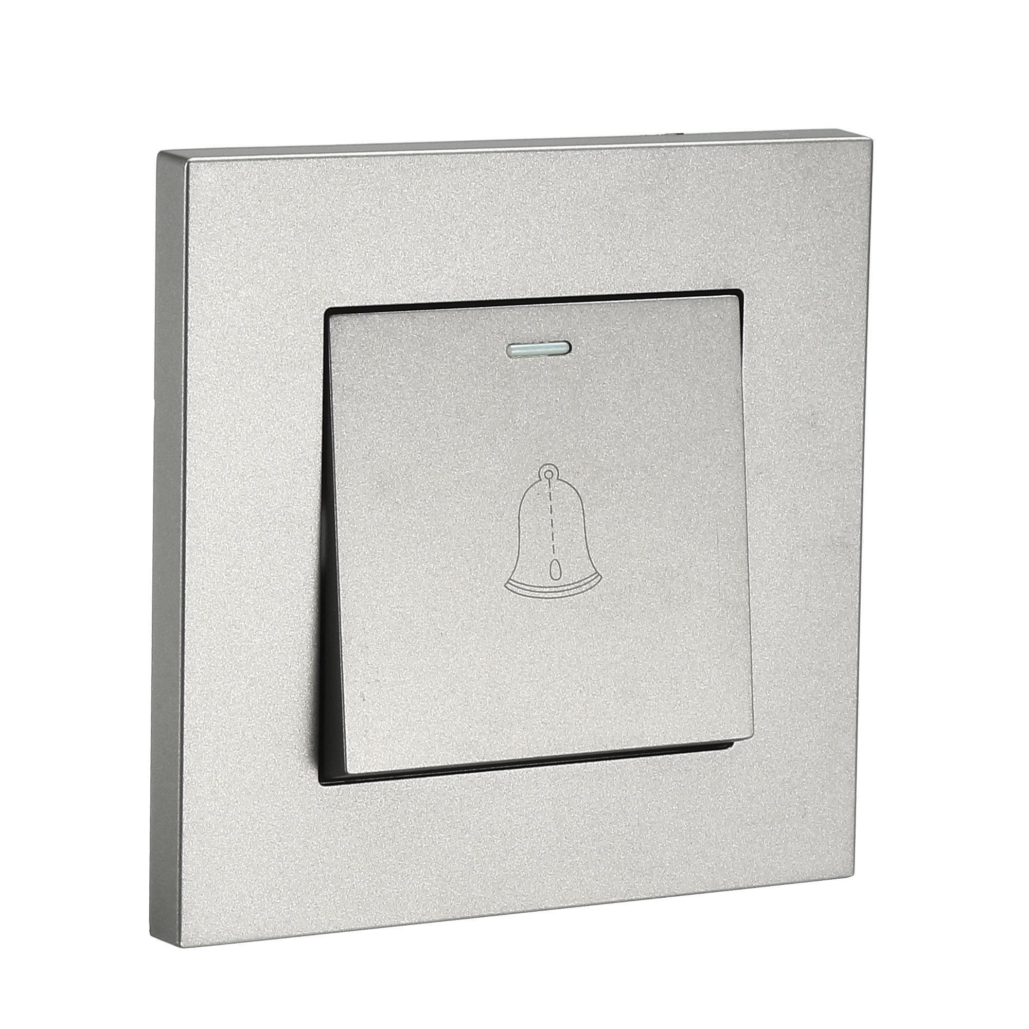 Doorbell Push Button Switch Wall Mounted Resettable Gray AC 250V 16A