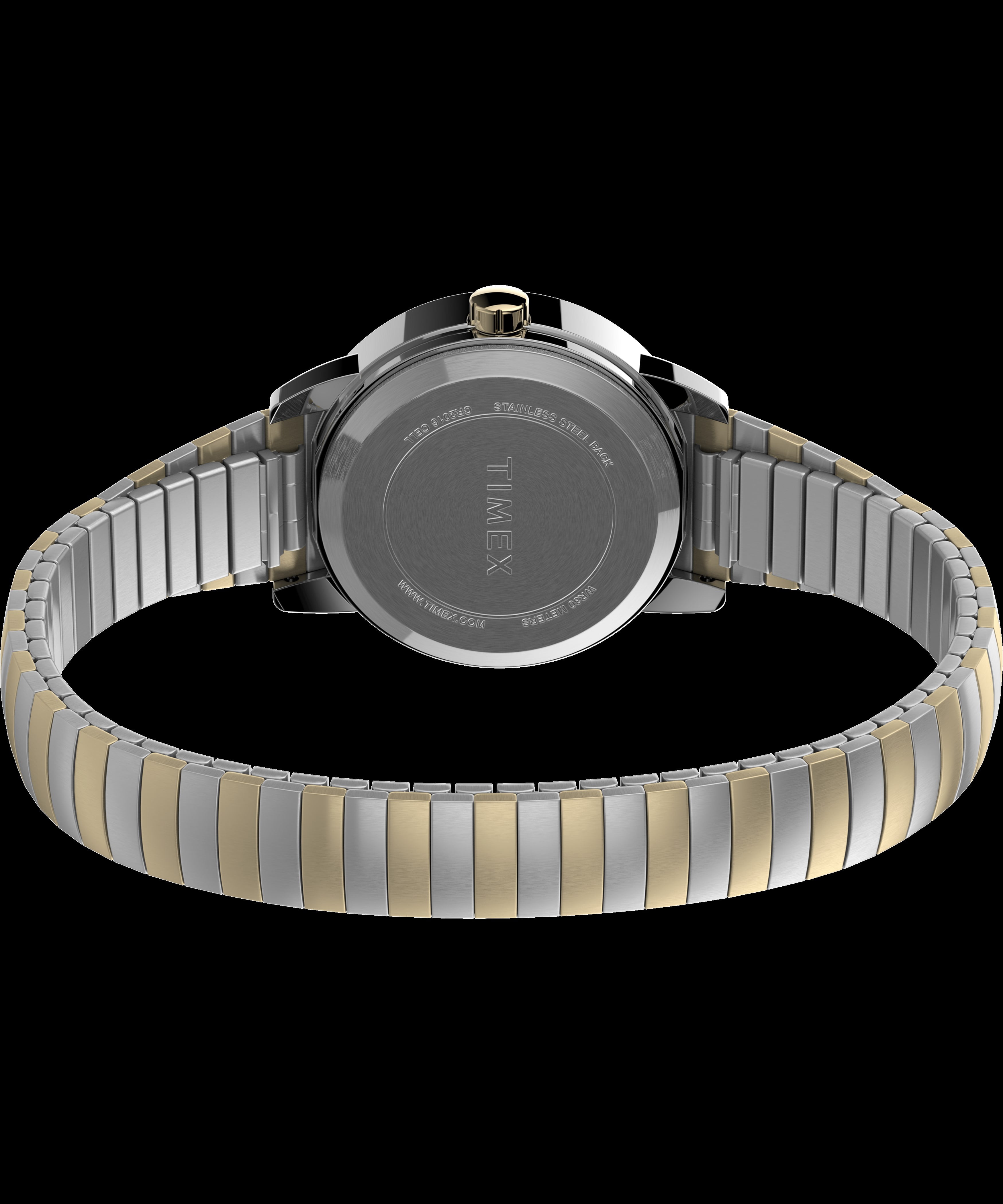 Timex Women's Easy Reader 25mm Watch – Two-Tone Case White Dial with Tapered Expansion Band