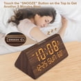 thumbnail image 4 of Despertador DreamSky de madera con fecha, puerto USB, temperatura, 4 of 6
