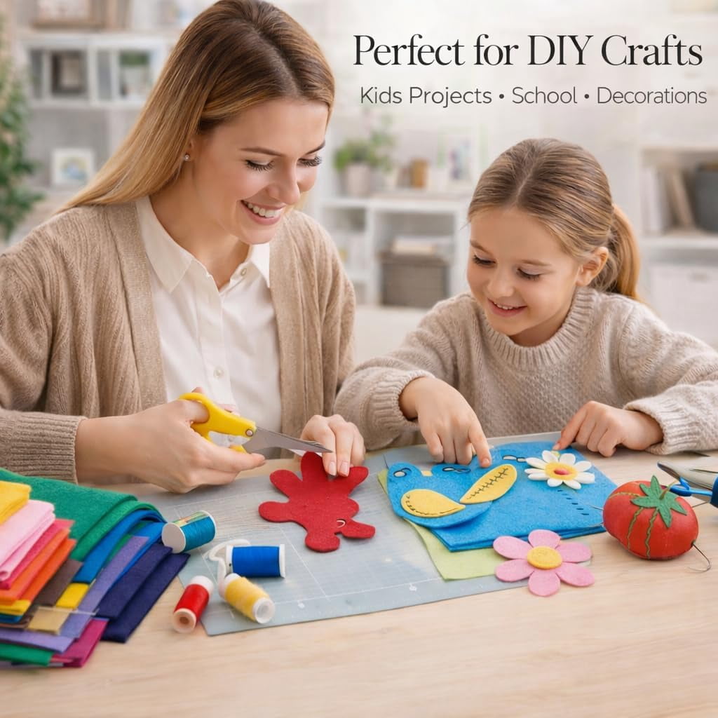 FabricLA Acrylic Felt Fabric | Soft, Non-Stiff Material | 72” Wide, 1.6mm Thick | Felt by The Yard for Crafts, Sewing, Padding & DIY Projects | 50 Yards Bolt (Royal Blue A15)