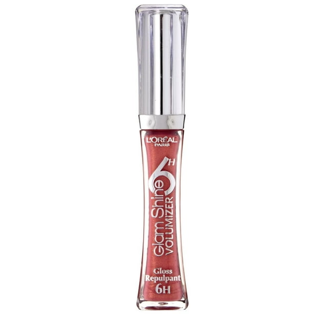 L'Oreal Glam Shine Volumizer Lip Gloss, 110 Addictive Peach