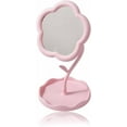 thumbnail image 6 of Flower Makeup Mirror Stand Makeup Mirror Flower Plastic Stand Mirror Portable Vintage for Bedroom Living Room and Minimal Spaces Room Decor Home Table Decorations 7.6x4.1 Inch Pink Pink, 6 of 9