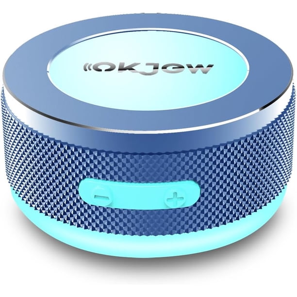 Altavoz inalámbrico de conducción ósea, altavoces vibratorios Bluetooth con luces LED coloridas, altavoz portátil de absorción de superficie para efectos de sonido únicos, ideal para uso en el,Azul