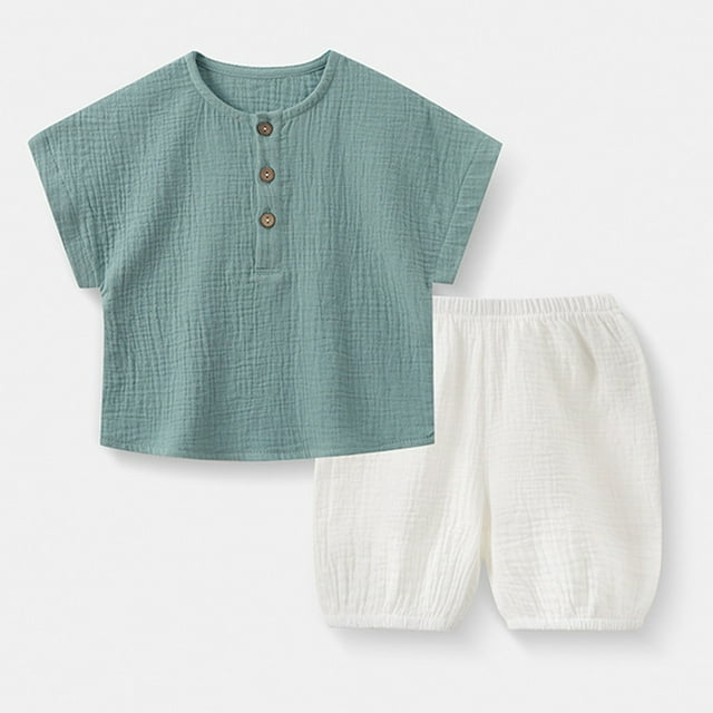 Ensemble de Sommeil pour Garçons Pyjama Doux à Manches Courtes Tenue Deux Pièces pour Tout-Petit Tenue d'Intérieur Légère et Respirante Tenue de Détente Confortable Tenue Décontractée Quotidienne