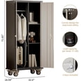 thumbnail image 2 of 71" H Metal Locker Storage Cabinet, Rolling Tool Cabinet with Wheels, Doors & Adjustable Feet, Heavy-Duty Lockable Garage Storage Cabinets Utility for Office Shop Home, 2 of 8