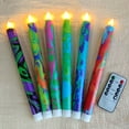 thumbnail image 6 of XINAOBAOLUO 10 Inch Flameless Taper Candle,6PCS Marble Vein LED Taper Candles with Remote Control,Flickering LED Candle Holder Perfect for Home Decor,Party and Weddings, 6 of 9