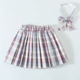 thumbnail image 4 of Mgmyaa Girls' Plaid Necktie Pleated School Skirt Uniform Mini Skirt for Teens 5-15 Years, 4 of 4