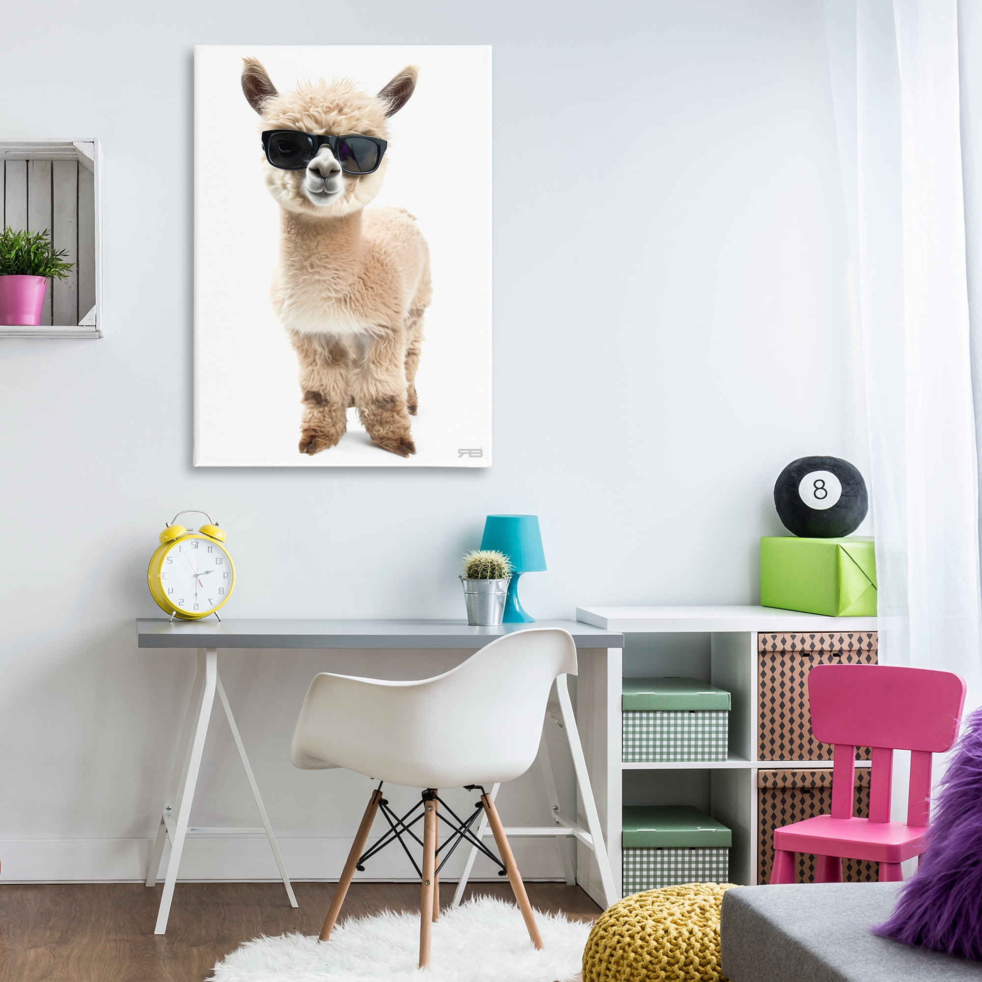 Stupell Industries Cool Alpaca & Glasses Animals & Insects Painting Gallery Wrapped Canvas Art Print Wall Art, 30 x 45