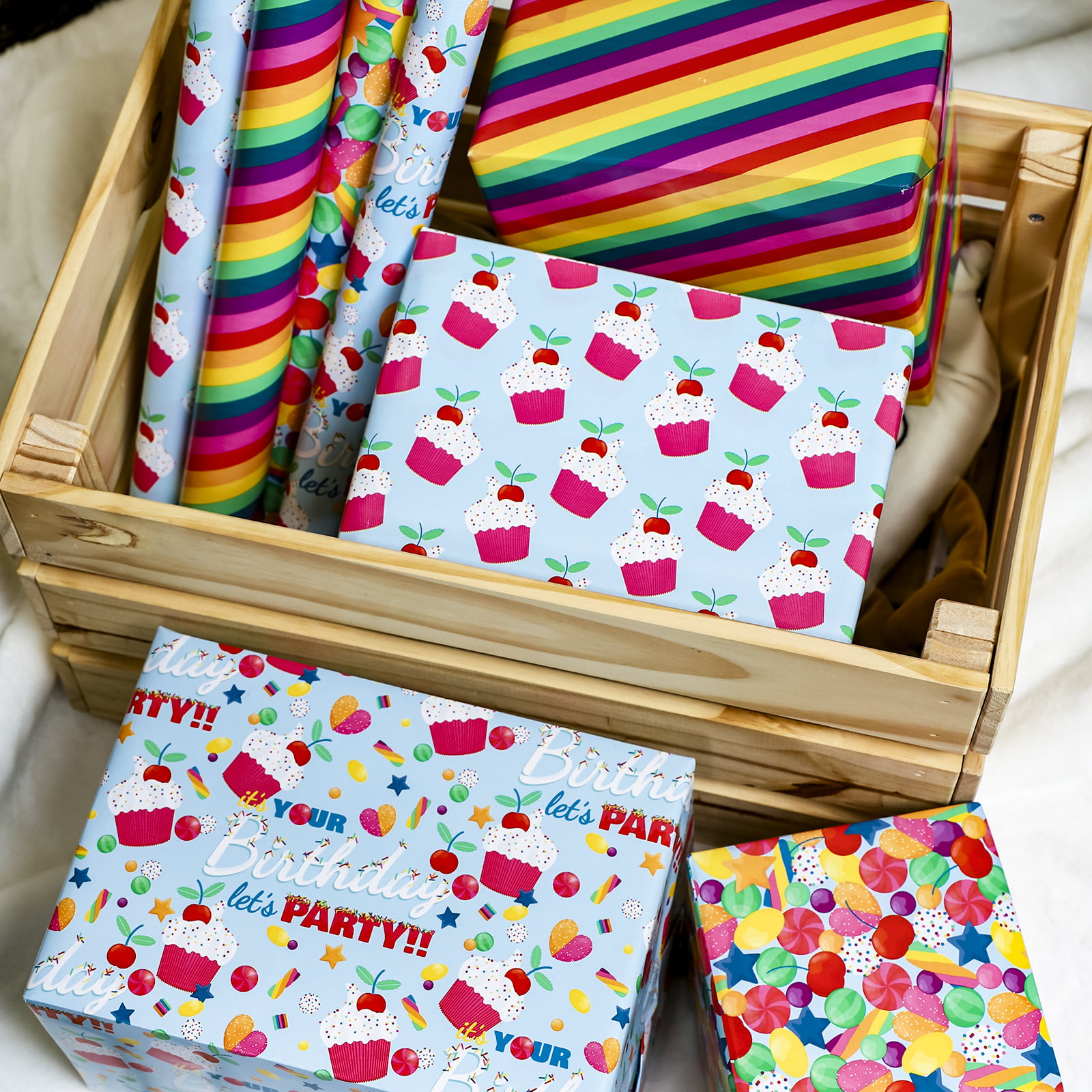 Rainbow Candy Patterned Tissue Paper - Candy Ice Cream Gift Wrapping, Party  Decoration & Paper Supplies - GenWooShop