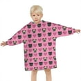 thumbnail image 3 of Pink Pug Puppies Blanket Hoodies for Kids 6-13YR Oversize Wearable Blanket Hoodies for Boys Girls Teens, 3 of 7