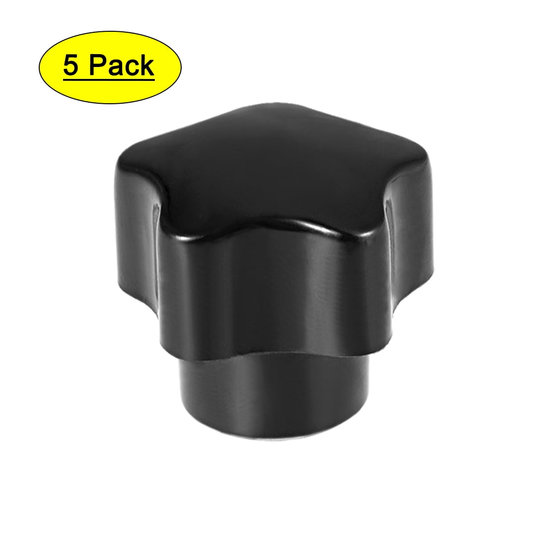 M5 Nut Thread Clamping Knob, Black Plastic 5 Star Knob Handle for