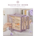 thumbnail image 3 of Enogets 360° Rotating Jewelry Box, Jewelry Organizer for with Transparent Window & Mirror(Grey Purple), 3 of 9