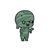 Han Cholo Mummy Soft Enamel Pin, Perfect Unisex Fashion Accessory for Clothes, Hats, Bags, Jeans, Zinc Alloy Glowing Enamel Pin, Greyscale