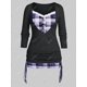 thumbnail image 3 of Camiseta Estampado a Cuadros Tamaño Plus Rosegal Camisetas tallas grandes, 3 of 5