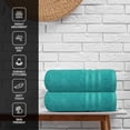 thumbnail image 6 of Infinitee Xclusives Spa and Hotel Quality Turkish Cotton 2 Piece Teal Bath Towels Set, 6 of 8