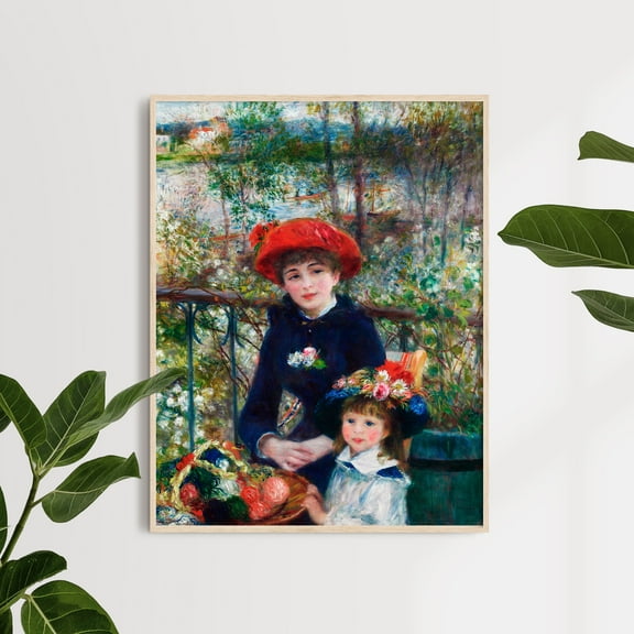 Two Sisters - On the Terrace - 1881 | Auguste Renoir | Premium Fine Art Print | 19th Century French | Impressionism | Portrait | Architecture