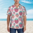 thumbnail image 5 of Pink Strawberry Men'S 3d Print Casual Button Down Shirts, Novelty Hawaiian Short Sleeves L, 5 of 8