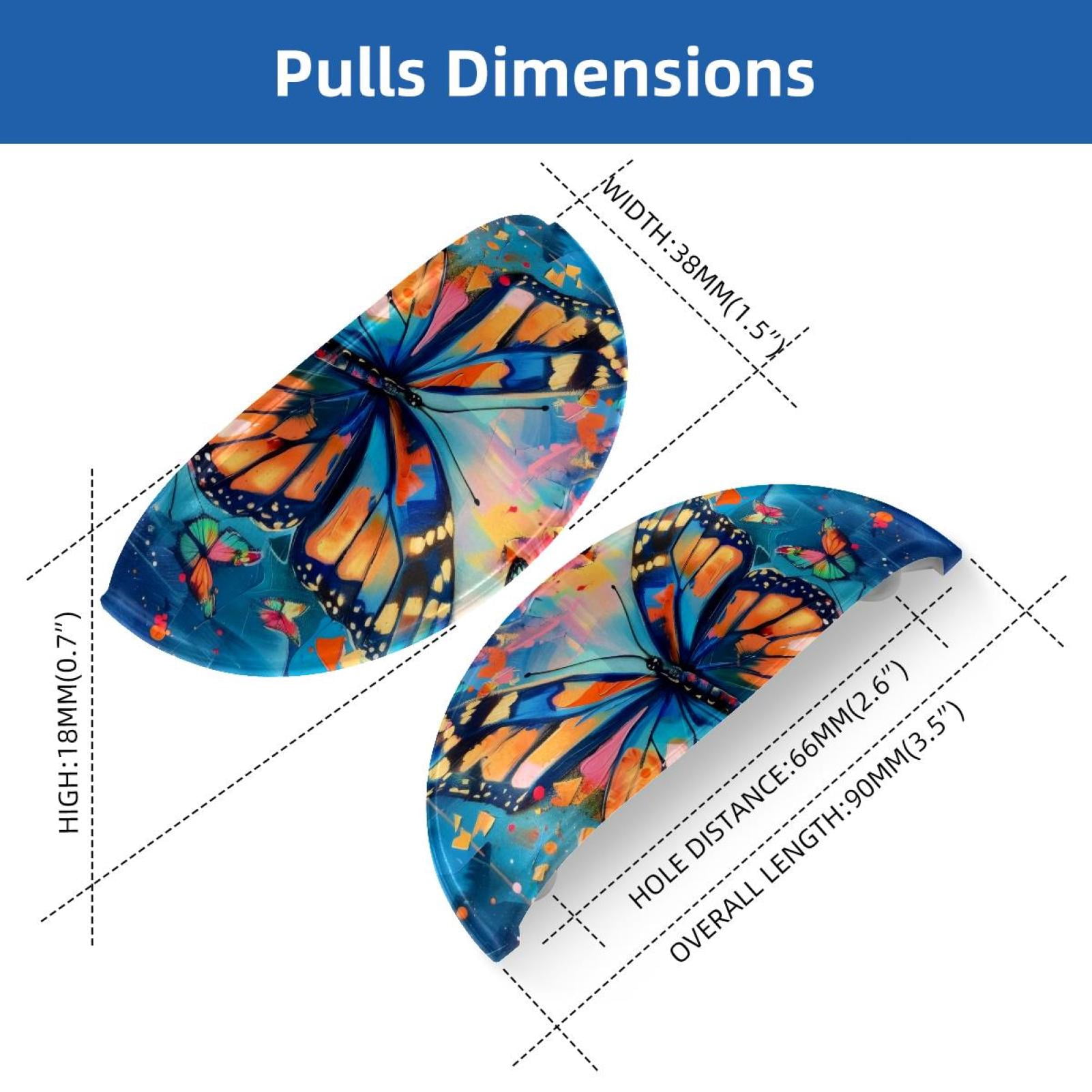 PhooArto 6 Pcs Cup Drawer Pulls, Vintage Butterfly Flower Shell Shape Handles Cabinet Knobs for Dresser Cupboard Closet Wardrobe with Screws