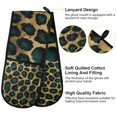 thumbnail image 2 of Yayeee Double Oven Mitt Kitchen Heat Resistant Baking 35" x7" Quilted Glove, Green Leopard Print, 2 of 6