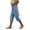 Blue, variant on MLCDZ Capris Jeans for Women High Waisted Trendy Pull On Elastic Waist Split Hem Skinny Stretchy Denim Capri Pants with Multiple Pockets Beach Travel Capris