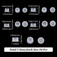 thumbnail image 2 of 100PCS 5 Sizes Plastic Salt and Pepper Shaker Stoppers Caps 1/2 37/64 21/32 11/64 57/64 Inch Replacement Plug Reusable Clear Bottle Stoppers Round Plastic End Plug for Bottles Pipes, 2 of 9