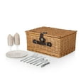 thumbnail image 3 of Picnic Time Classic English-Style Wicker Picnic Basket for 2 with Deluxe Service, Beige Canvas, 3 of 3