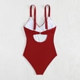 thumbnail image 5 of Pounoo One Piece Swimsuit for Women Tummy Control Cross Front V Neck One Piece Swimsuit Ruched High Cut Leg Swimsuit Beach Outfits Gift, 5 of 6