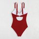 thumbnail image 5 of Trajes de Baño de Corte Alto para las Mujeres de Verano Color Sólido Traje de Baño de Correa sin Espalda, Nylon Spandex con Cojín de Pecho sin Cables, 5 of 6