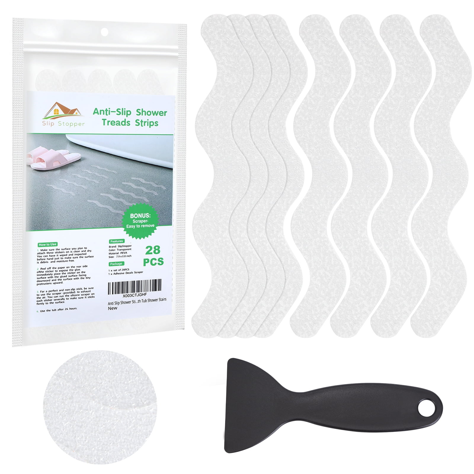 28 PCS Non Slip Bathtub Stickers, Anti Slip Shower Stickers, Bathtub