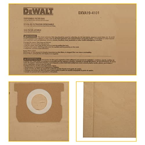 DEWALT DXVA19-4101 Dust Bag, Fit for 6-10 Gallon Wet/Dry Vacuum