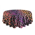 thumbnail image 5 of Purple and Orange Of Leopard Print Round Tablecloth 60"x60",Wrinkle Wipeable Table Cloth for Kitchen Dining Room Picnic Patio Party, 5 of 6