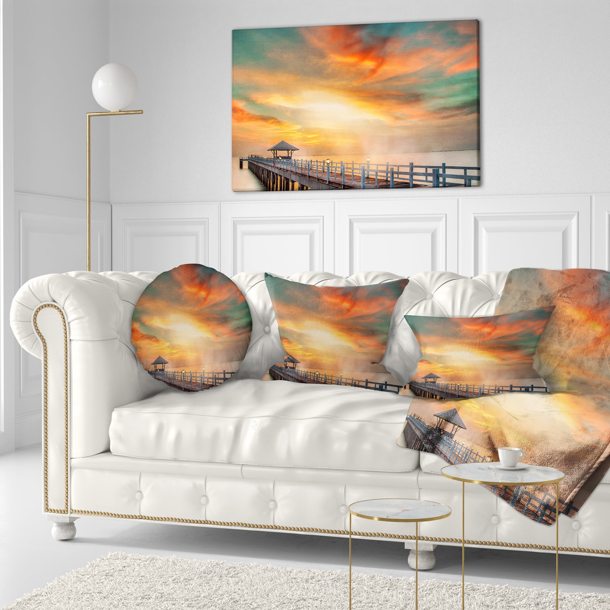 Designart 'Wooden Pier ' Landscape Photo Canvas Art Print
