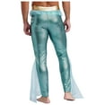 thumbnail image 2 of Aislor Mens Mermaid Pants Metallic Shiny Fishscale Print Leggings King of The Seas Halloween Cosplay Mint Green XXL, 2 of 7