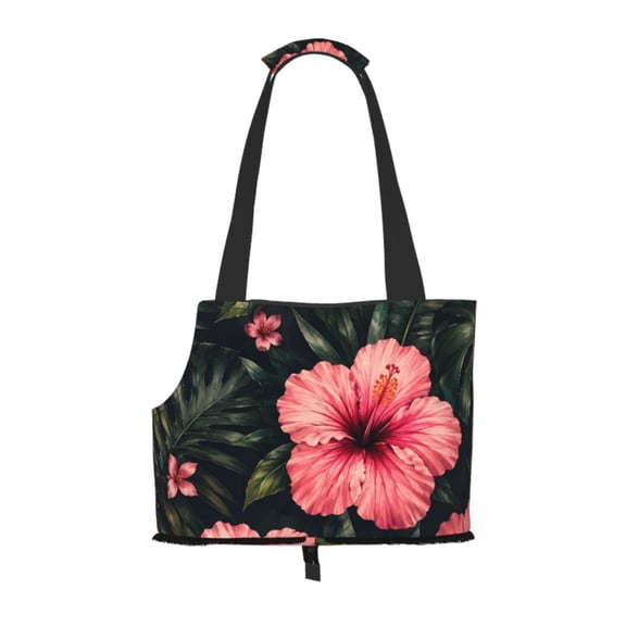 Tropical Hibiscus Pet Tote Bag Lightweight Shoulder Bag for Shopping and Travel