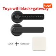 thumbnail image 2 of Door Lock, Tuya Smart Lock Fingerprint Password Bedroom Wooden Door Lock Office Home Ball Lock Handle Smart Lock ,Easy to Install, 2 of 7