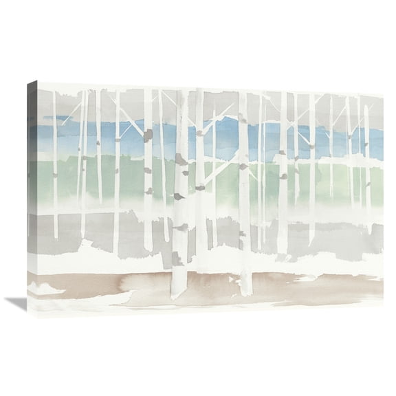 Global Gallery Avery Tillmon 'Springlake Aspens Green Crop' Canvas Wall Art