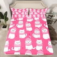 thumbnail image 2 of Castle Fairy White Cats Twin Sheet Sets for Kids Children,Kawaii Pet Bedding, 2 of 7