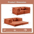 thumbnail image 2 of SOULART 78.74" Loveseat Sofa,Orange Convertible Floor Sofa Bed,Boneless Sectional Sofa,No Assembly Required, 2 of 8
