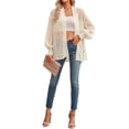 thumbnail image 5 of Xuanfei Women Jacquard Cardigan Lightweight Lantern Sleeve Cover-up, 5 of 7