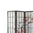 thumbnail image 3 of Plum Blossom Print Wood and Paper 4 Panel Room Divider, Red and Black - Saltoro Sherpi, 3 of 5