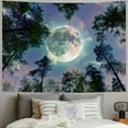 thumbnail image 2 of Shiartex  Trippy Moon Forest Ceiling Tapestry for Bedroom Aesthetic, Cool Psychedelic Trees Starry Night Galaxy Sky Tapestry Wall Hanging, Tapestries Poster Blanket Dorm Home Decor 60x50inch, 2 of 6