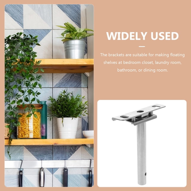 unbranded 4Ud Soportes Metálicos Para Estantes Flotantes T Resistente Y Duradero Color Plata