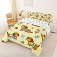thumbnail image 3 of Manfei Cartoon Dachshund Dog King Size Comforter Sets, Daisy Floral Comforters King Size, Cream, Polkadot Reversible, 3pcs, 1 Comforter and 2 Pillowcases, 3 of 7