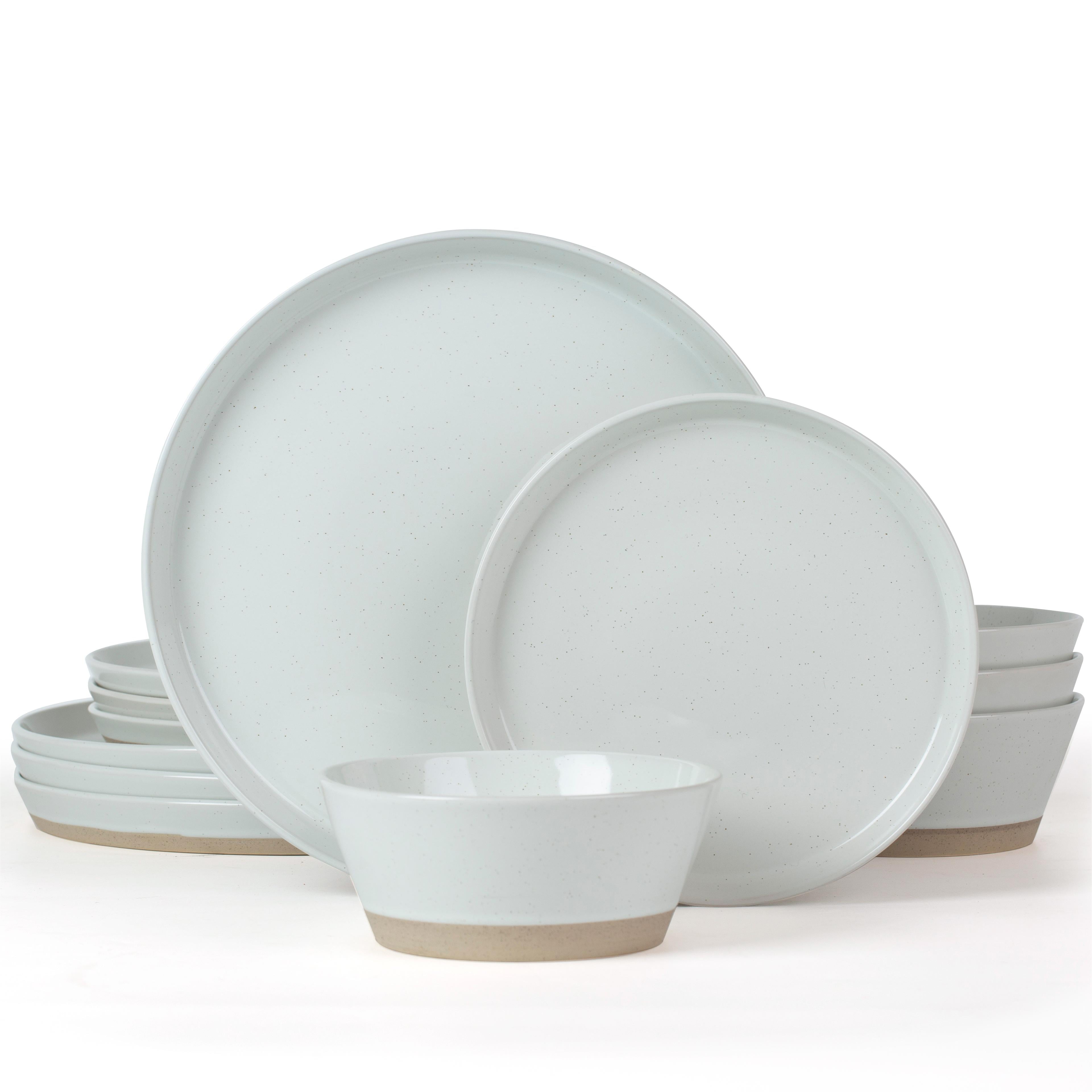 Famiware Saturn Dinnerware Sets, 12 Piece Dish Set, Plates and Bowls