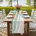 thumbnail image 4 of Ombre Green Ocean Table Runner, Coastal Waves Beach Gradient Washable Cotton Linen Table Runners 72 Inches Long, Dresser Scarf Runner for Dining/Coffee/Kitchen/TV Stands/Cabinets 13''x72'', 4 of 9
